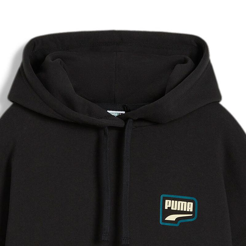 Puma Downtown Oversized Hoodie Letter Print Vintage Comfortable Versatile Sweatshirt Women hoodies Black 629066-01