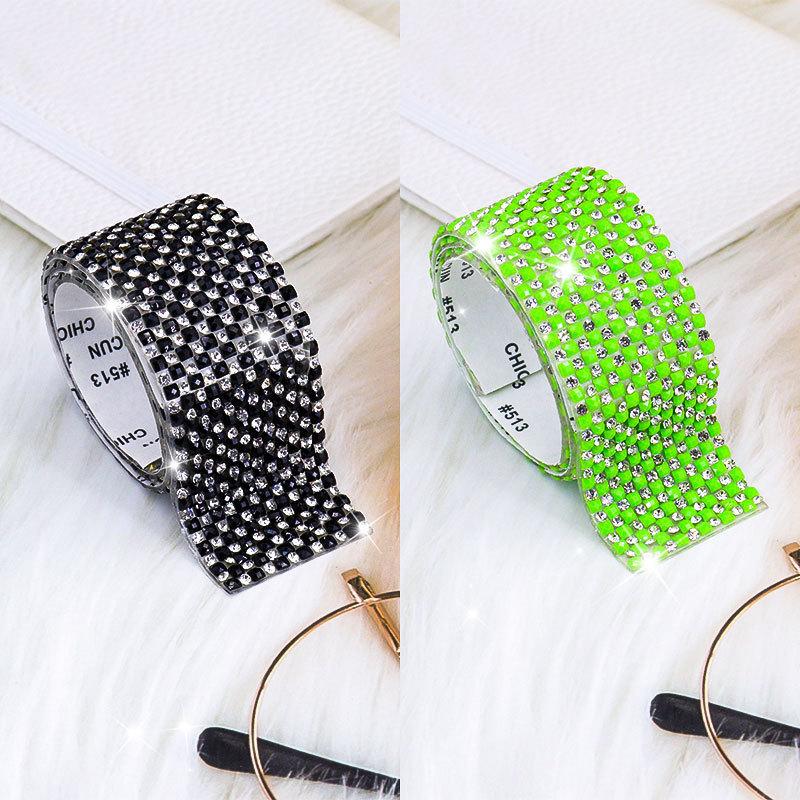10pcs Rhinestone Ribbons Roll Diamond Sparkling Banding Party Gift Decoration DIY Crafts Self-Adhesive Rhinestone Sticker