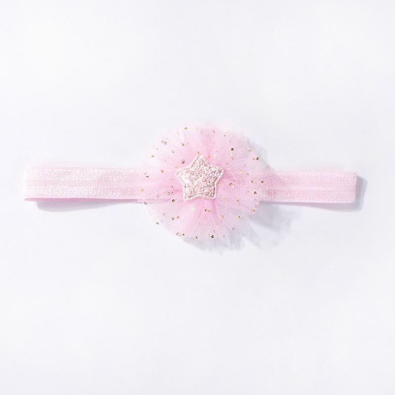 New baby head flower, cute and comfortable mesh star baby elastic headgear, children's hair accessories head