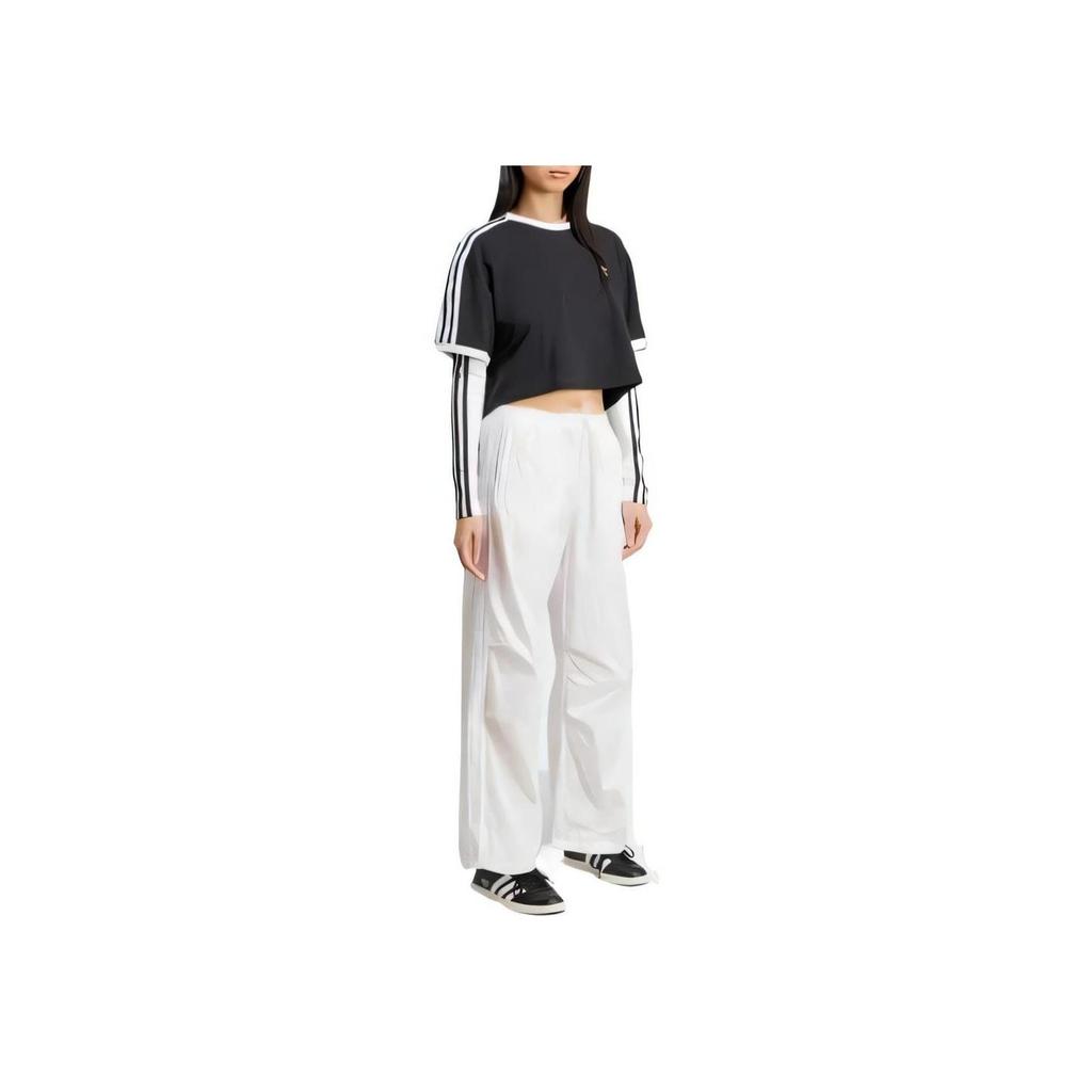 Adidas Originals Adicolor 3-Stripes Comfort Breathable Soft Skin-Friendly Casual Pullover Short Sleeve T-Shirt Women Black JC8149