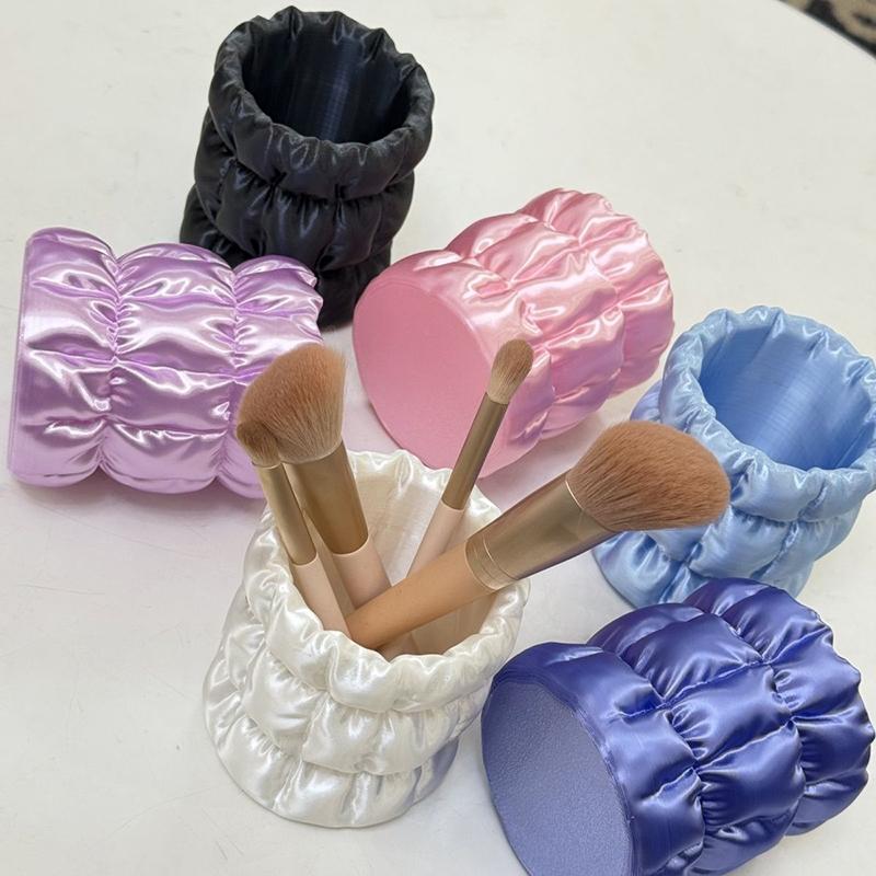 3D Printed Silk Pen Holder Makeup Brush Storage Bucket Cosmetic Stationery Pencil Storage Organizer Desktop Ornaments Figurine