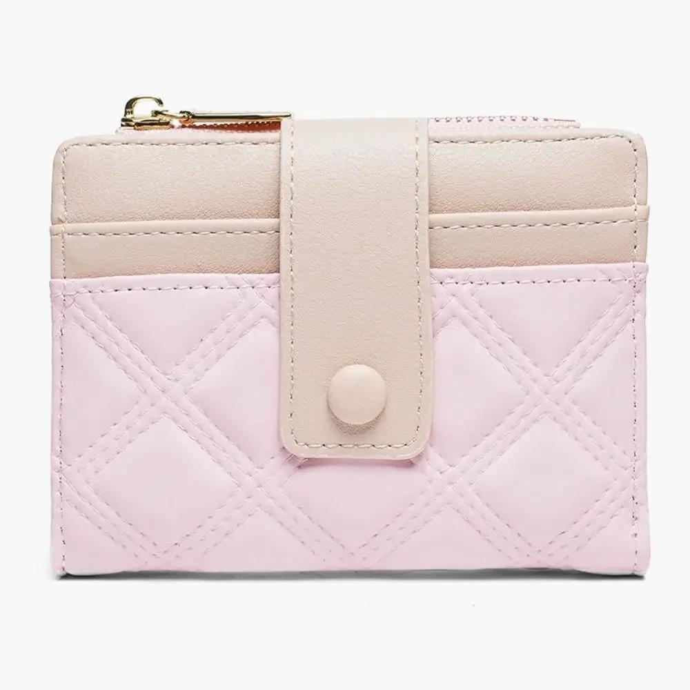 

Женский Кошелек для Карт Простой Кошелек с Отделением для Карт Милый Кошелек с Карманчиком для Карт Кожаные Кошельки Портативный Кошелек для Мелочи Сумка для Денег Большой Вместимости розовый