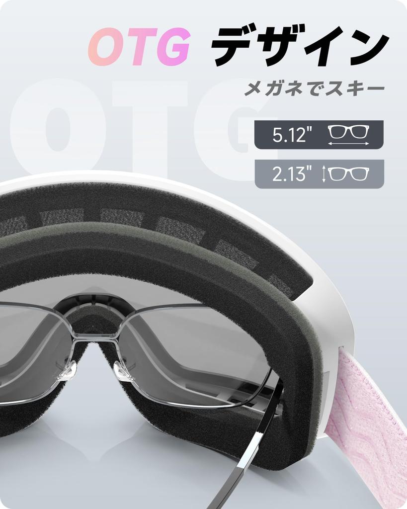 RIOROO Ski Goggles for Snow Goggles for Men and Glasses OTG Cylindrical Wide Field of UV Helmet Unisex Adults, Women, Compatible, Lens, View,