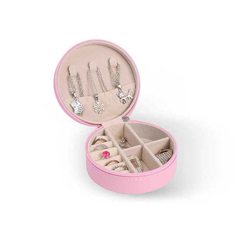 Compact Waterproof PU Leather Jewelry and Cosmetic Organizer Box