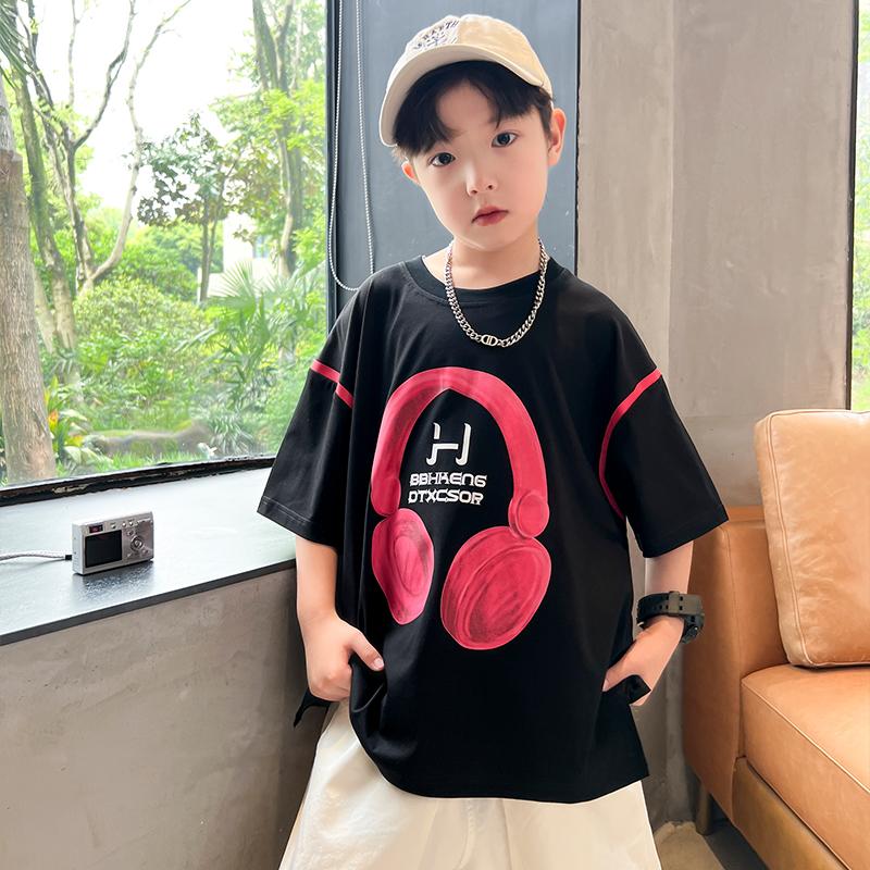 Boys' summer clothes short sleeved T-shirt 2026 new style children's clothing summer top boys' summer style trendy brand handsome t