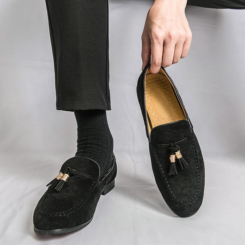 Brand Men'S Fashion Banquet Business Leisure Leather Shoes Spring New Style Pointed Anti Velvet Leather Comfortable Loafers