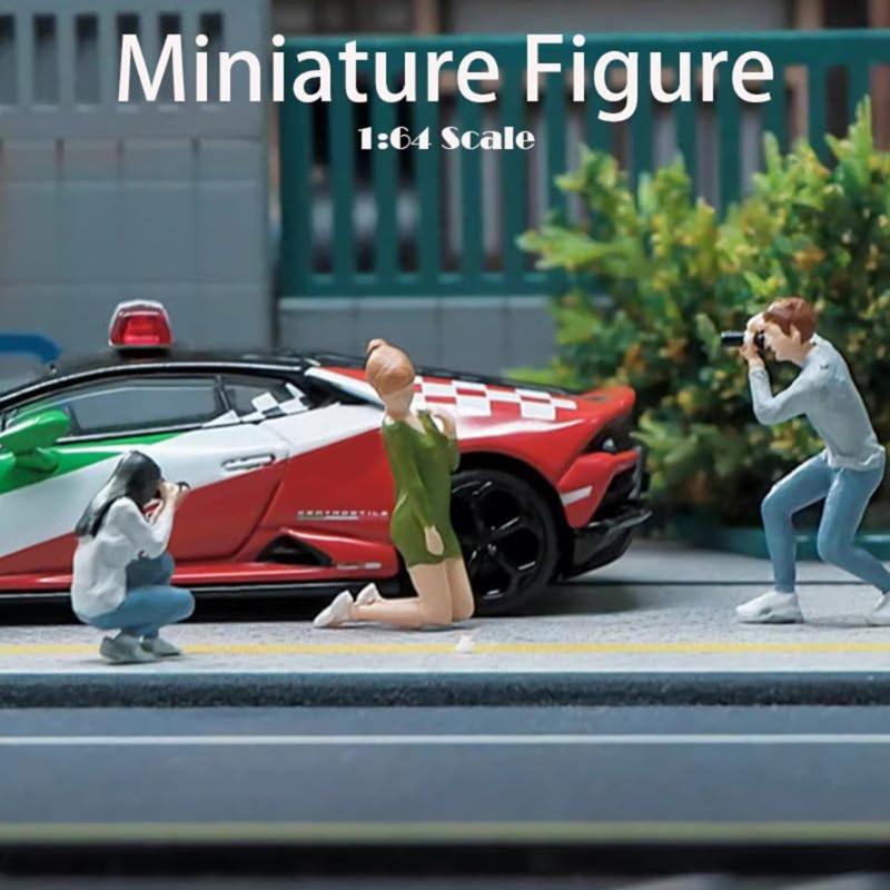 1:64 Scale Hand Painted Resin Collectible Figure Miniature Model Accessories Realistic Photographer Figure Model Gift