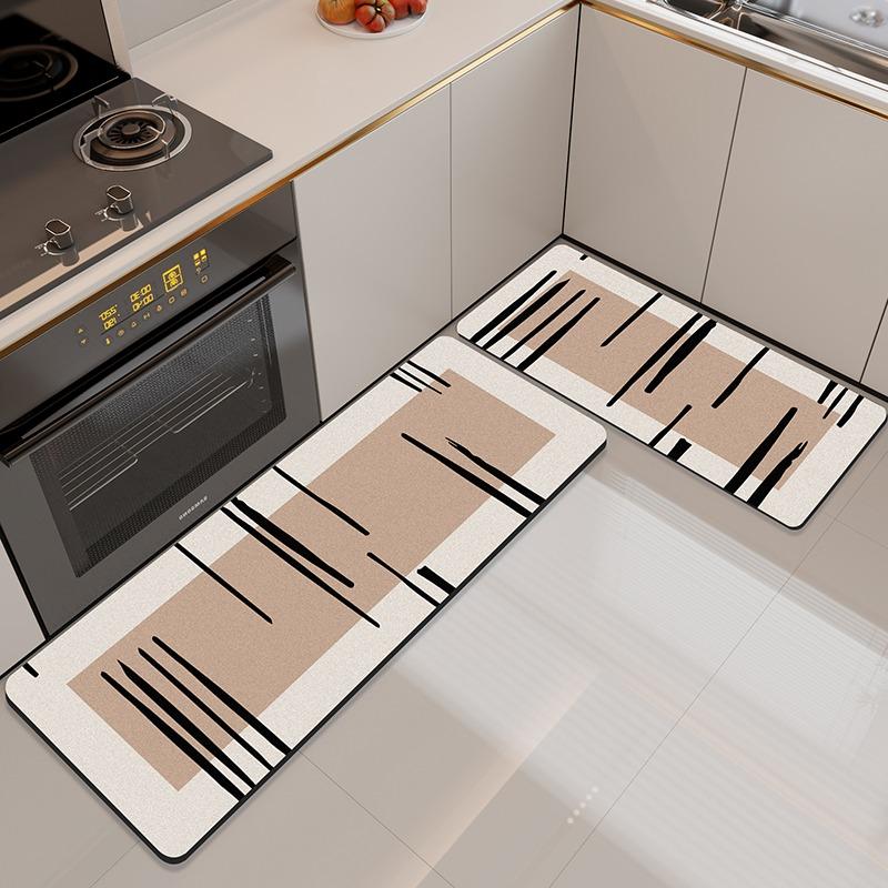 Kitchen Floor Mat Absorbent Carpet Diatom Mud Non-slip Foot Mats Simple Stripes Home Decoration Rug Alfombra De Cocina