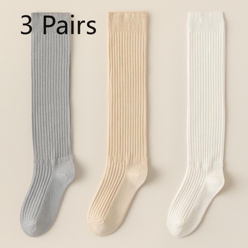 

3 пары женских осенних сетчатых дышащих длинных носков-труб, не падающих, тонких и ворсистых до колена 3 Pairs