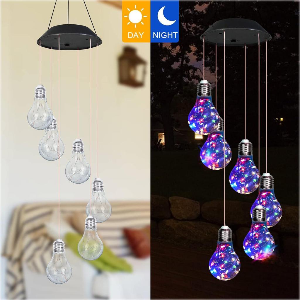 Außen-Windspiel-Lichterkette mit Remy-Körnerkugel, Kolibri- und Schmetterlingsdesigns - Perfekt für die Garten- und Terrassendekoration