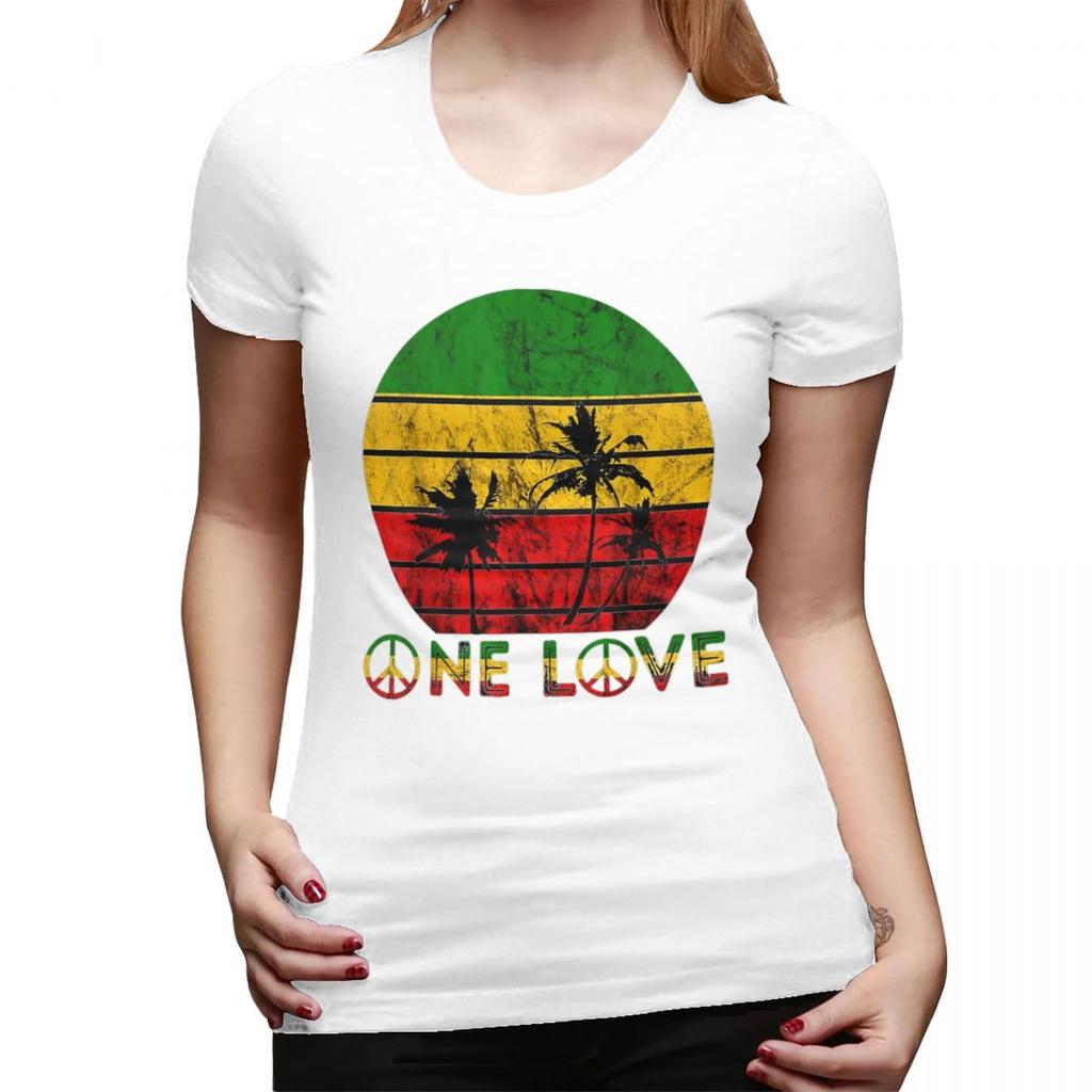 Harajuku Vintage Style Arts Bob Marley One Love TShirt for Women ONeck Streetwear T Shirts Womens Tees Short Clothes Tops