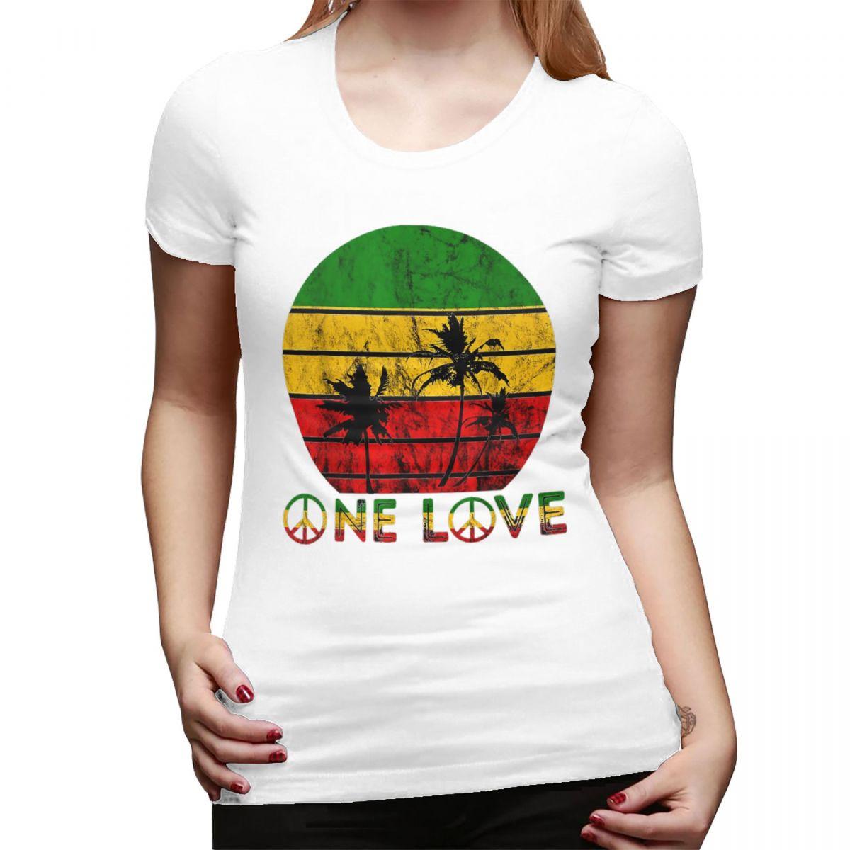

Harajuku Vintage Style Arts Bob Marley One Love TShirt for Women ONeck Streetwear T Shirts Womens Tees Short Clothes Tops S