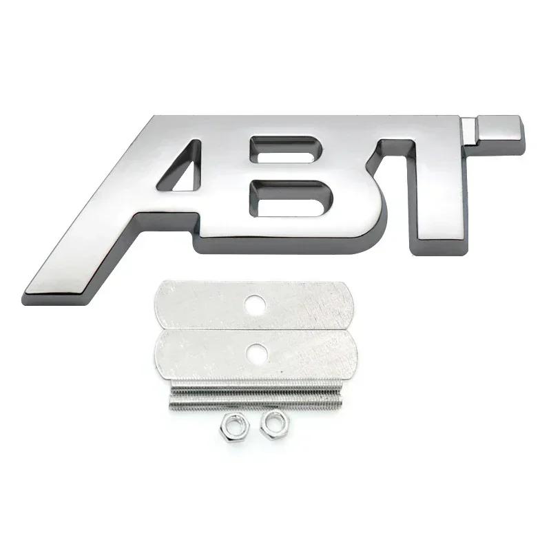 For hbkd6 RS3 3D Metal ABT Logo Letters Car Front Grill Emblem Badge Sticker For hbkd6 A3 A4 A5 A7 A7 Q3 Q5 Q7 TT RS6 RS3 VW Golf 7