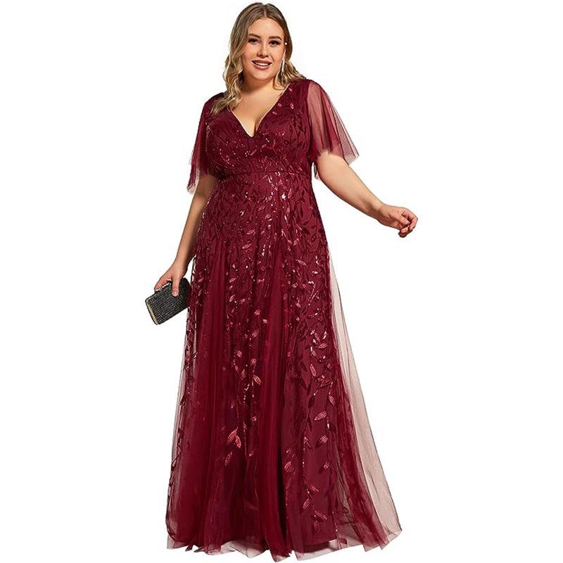 Lielā izmēra sequin tīkla sirēņkleita līgavas