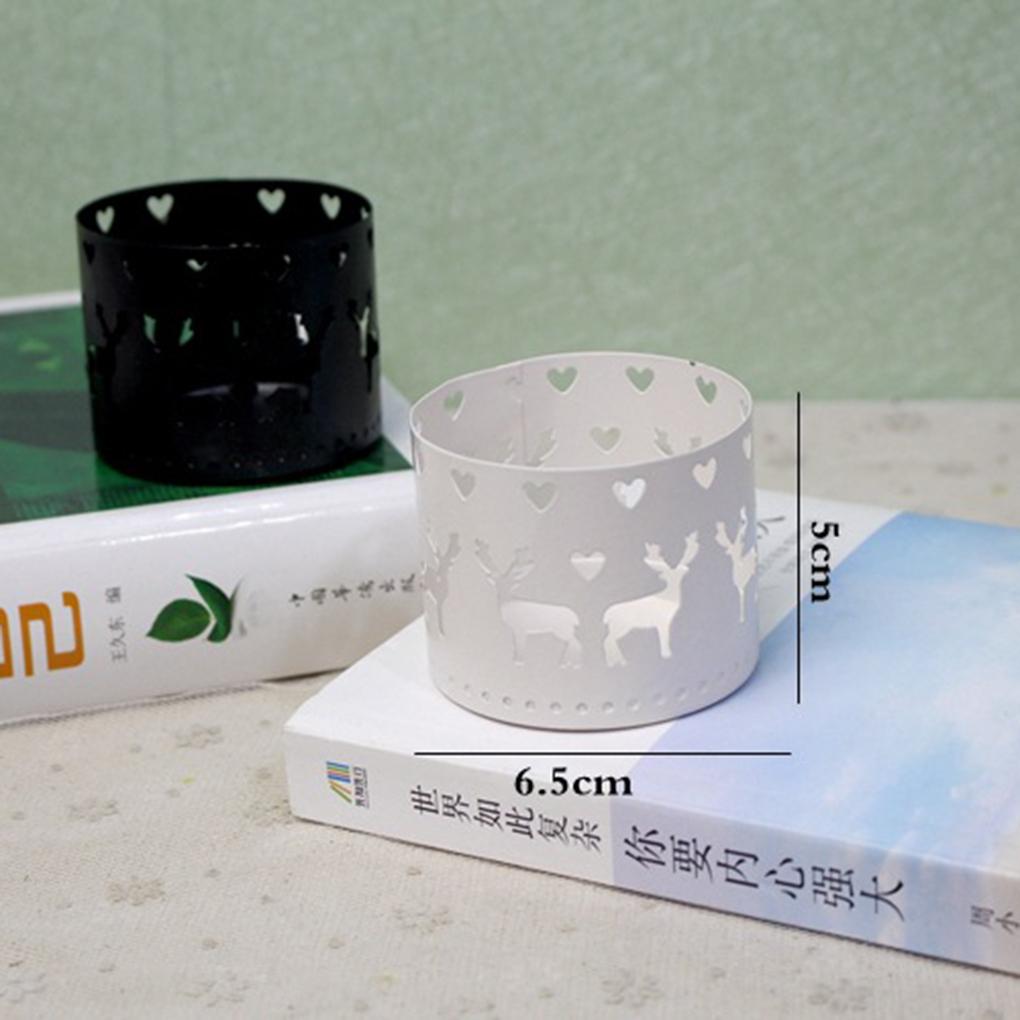 Christmas Iron Hollow Deer Tree Snowflake Candle Holder Candle Stick Home Decor