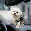 1pc 2D Acrylic Cute Puppy Dog Car Key Pendant Holiday Decoration Christmas Tree Ornament Home Decor