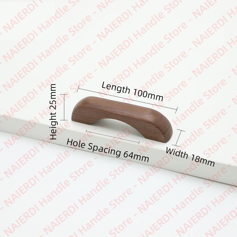 NAIERDI Solid Wood Cabinet Handles Modern Single Hole Wooden Pulls Octagon Round Knobs for Kitchen Cupboard Wardrobe Hardware