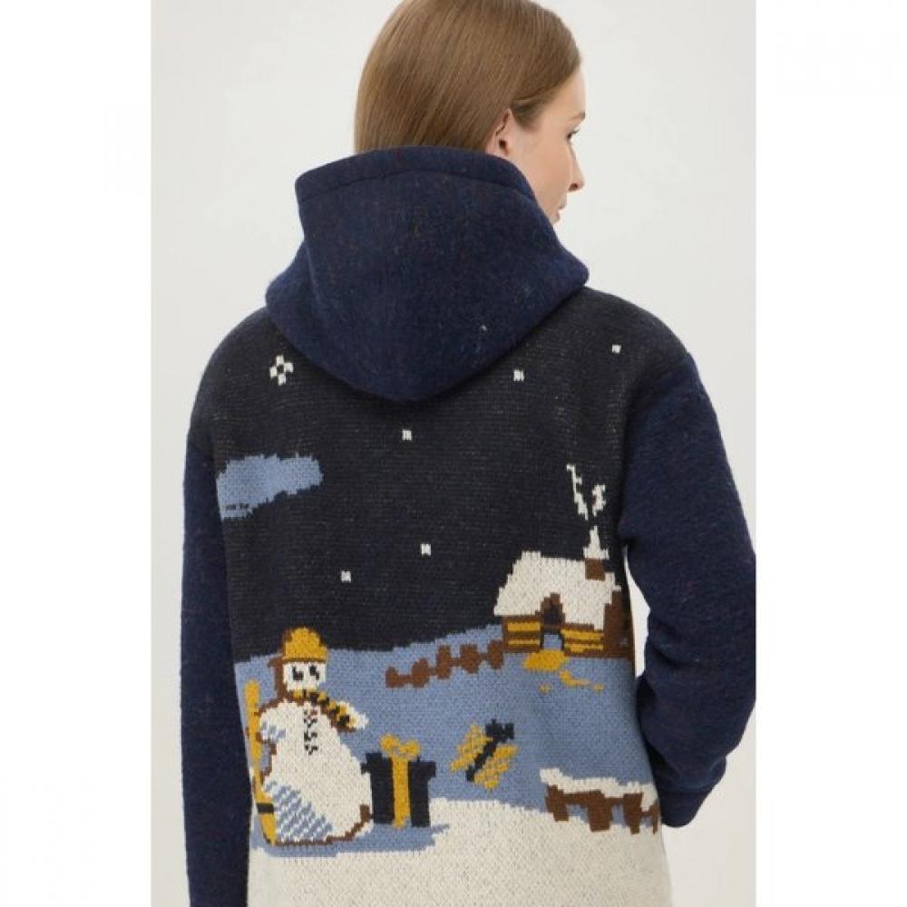 Benetton Jacquard Knit Hood Wool Jumper Bajp51561