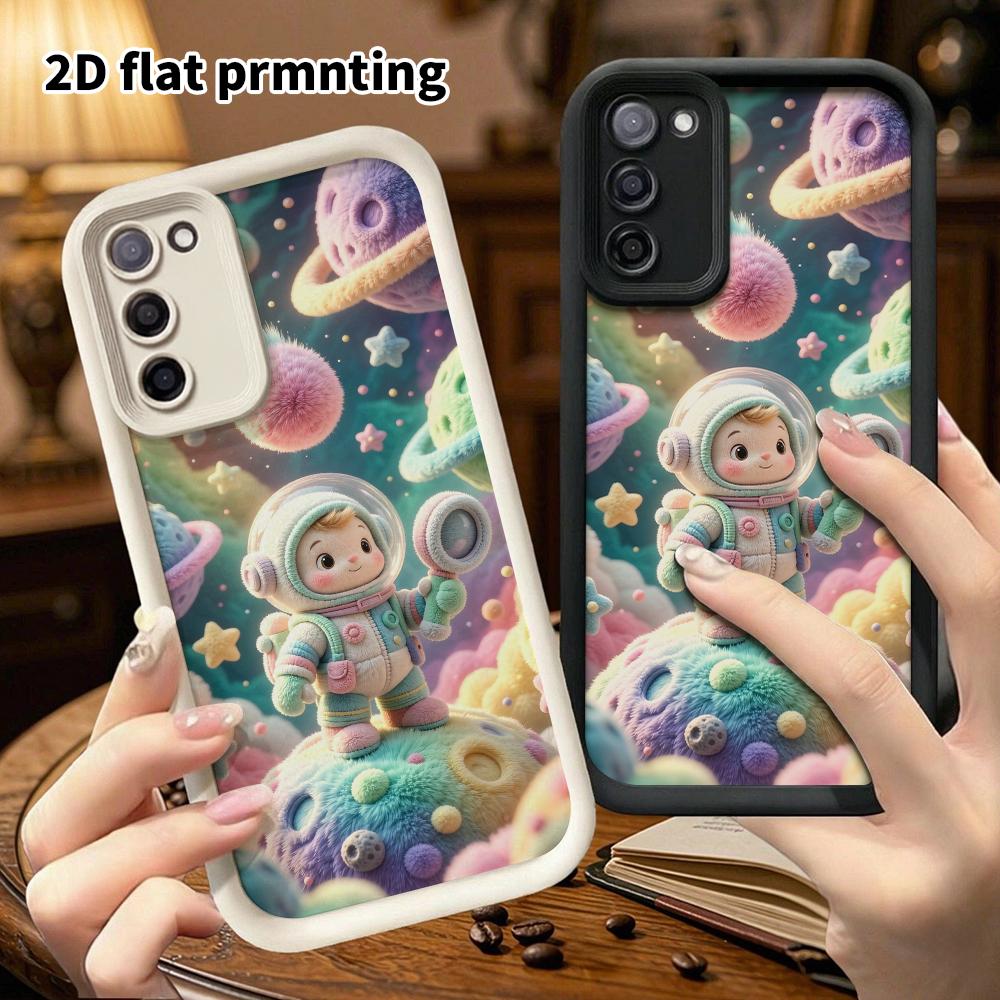 Phone Case: 2D Flat, Suitable for Samsung Galaxy A34 A35 M05 M06 S20 S22 S21 FE Plus 5G Protective Case, Space Little Astronaut, Perfect Christmas and