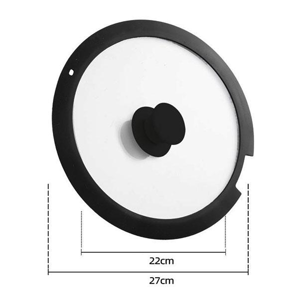 Universal Tempered Glass Pot Lid for Pots Pan Skillet Spill Stopper Cover 18/20/26cm Heat Resistant Silicone Replacement Pan Lid