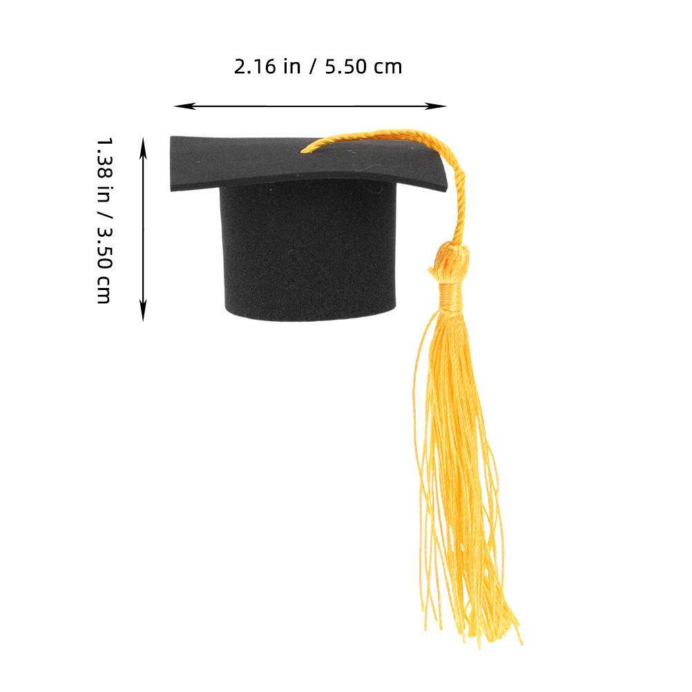 8Pcs Graduation Tassel Cap Cake Toppers Mini Grad Cap Picks Party Decorations Graduation Cupcake Toppers 2025 Cupcake Topper