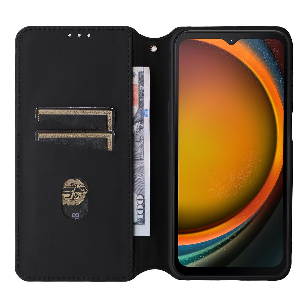 For Samsung Galaxy XCover7 Pro Case Wallet Rhombus Imprinted Leather Phone Cover