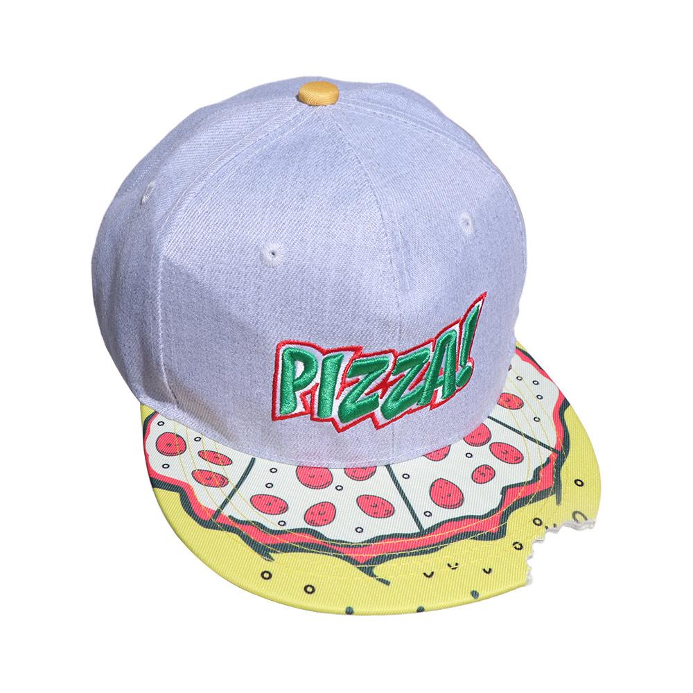 Korean Style Pizza Baseball Cap Letter Embroidery Peaked Cap Casual Sun Hat  Girl
