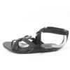 Great HERMES Sandals Aura Ankle Strap Black Leather Women 38 201063Z Used