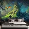 Forest River Tapestry Green Natural Landscape Tapestry Wall Hanging Decoration Living Room Bedroom Decorative Tapestry