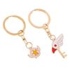 2pcs Womens Bag Purse Pendant Keyring Metal Keychain Car Key Hanger - Brids, as described
