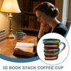 Novelty Coffee Cup Vintage 3D Painted Book Design Glass Water Drinking Cups Kitchen Accessory Ergonomic Handle Drinkware Mugs