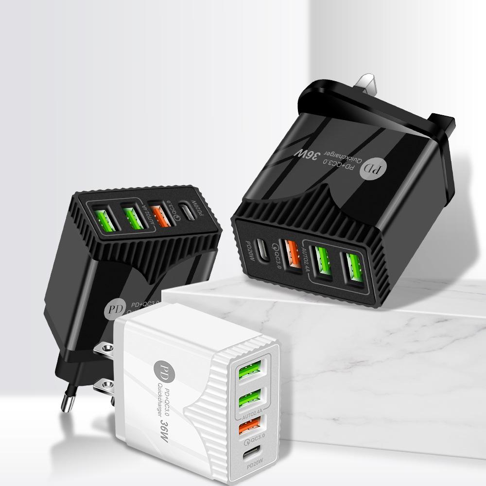 PD36W Fast Charger 5V/6.2A EU/UK QC3.0 Adapter