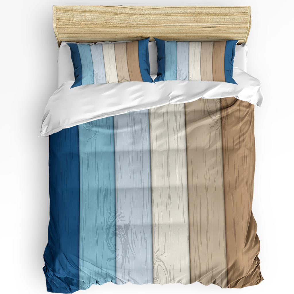 Vintage Wood Texture Duvet Cover Bed Bedding Set Home Textile Quilt Cover Pillowcases Bedroom Double Bedding Set No Sheet