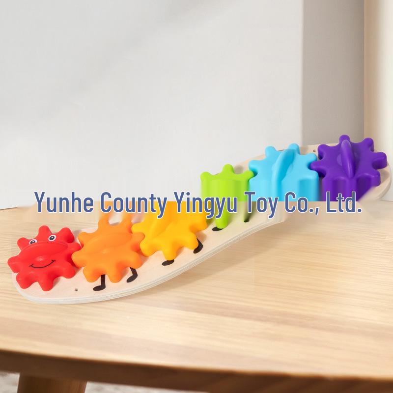 Colorful Wooden Caterpillar Climbing Frame - Busy Board and DIY Accessories for Kindergarten.