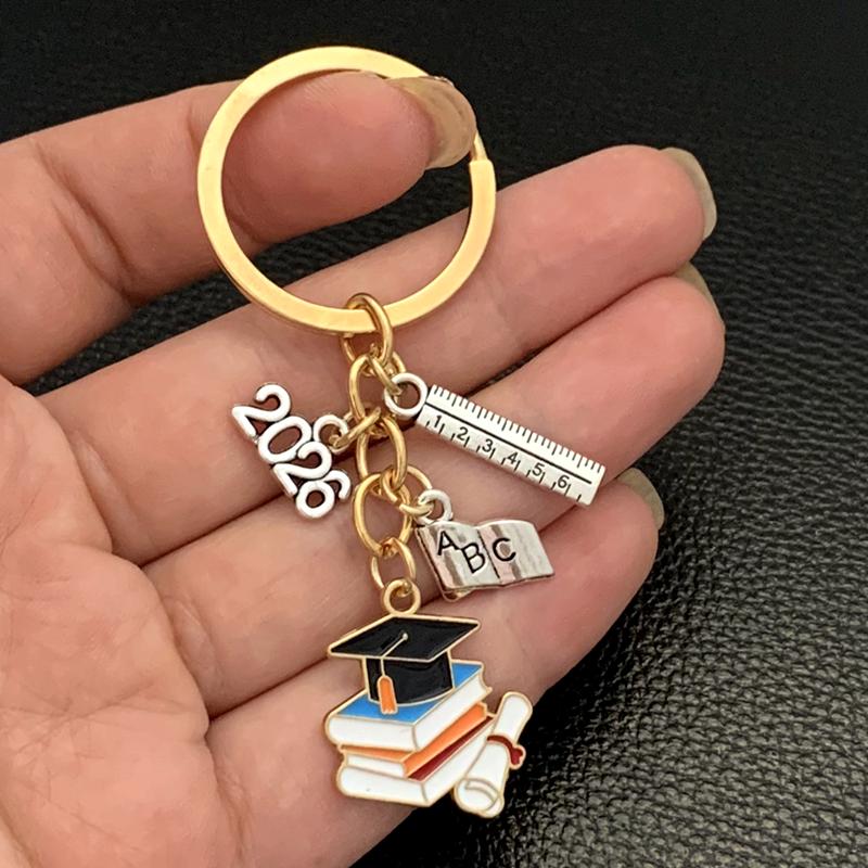 Graduation Gown Cap KeyChain Ring Student Women Jewelry Personalized Accessories Fashion Pendant Gifts Forever
