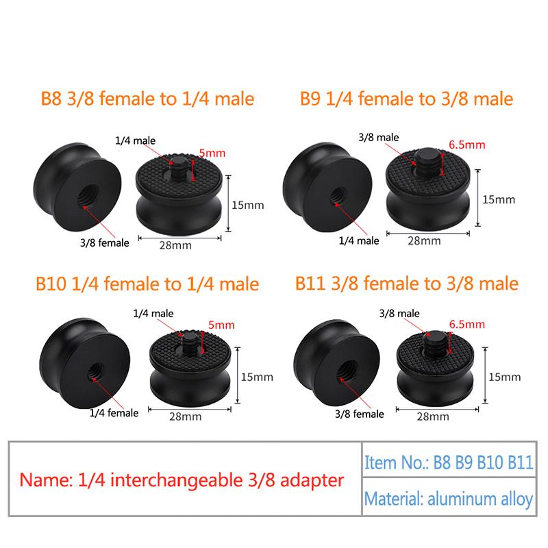 3/8 Inch Female To 1/4 Inch Male Threaded Adapter Monopod Mount Adapter Tripod