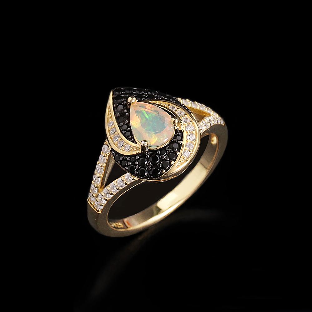 

Vintage Natural pear 5*7mm Colorful Ethiopia opal women s ring 925 Sterling Silver fine jewelry for anniversary Engagement gifts US RING SIZE:9# білий