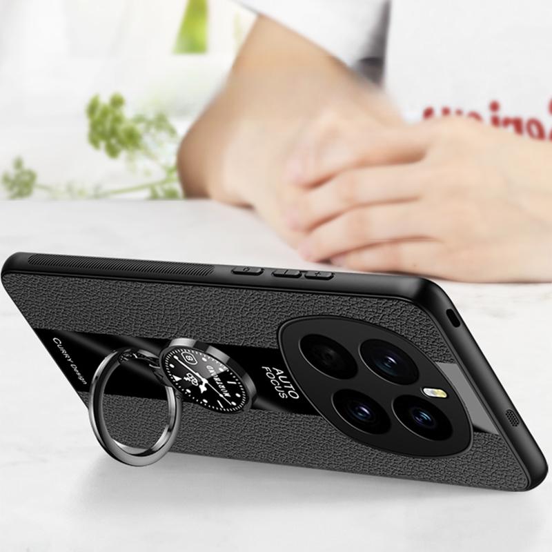 For Honor Magic 7 Pro Case PU Leather Magnetic Ring Phone Kickstand Case for Honor Magic 7 Lite 6 X9C Smart Soft Silicone Matte Bumper Holder Stand