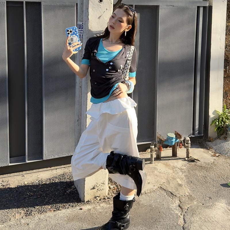 

Niche Hot Girl Handmade Sequin Short-Sleeve T-Shirt One Size чёрный