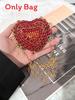 Mini Borsa a Mano a Forma di Cuore d'Amore con Decorazioni di Diamanti Acqua Scintillante per Uso Quotidiano