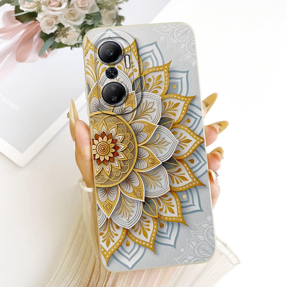For Infinix Hot 20 Play Case X6825 Popular Flower Cover Soft Liquid Silicone Phone Shell For Infinix Hot 20s 20i Hot20 4G Covers