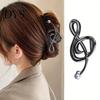 Unique Hair Clip Claw Musical Note Shape Faux Pearl Wedding Back Head Shower Decorative Accessory