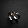 Adjustable Sterling Wing Motif Ring Men Women Minimalist Asymmetrical Geometric Finger