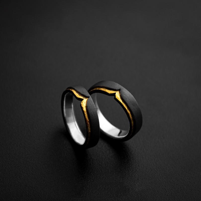 Adjustable Sterling Wing Motif Ring Men Women Minimalist Asymmetrical Geometric Finger