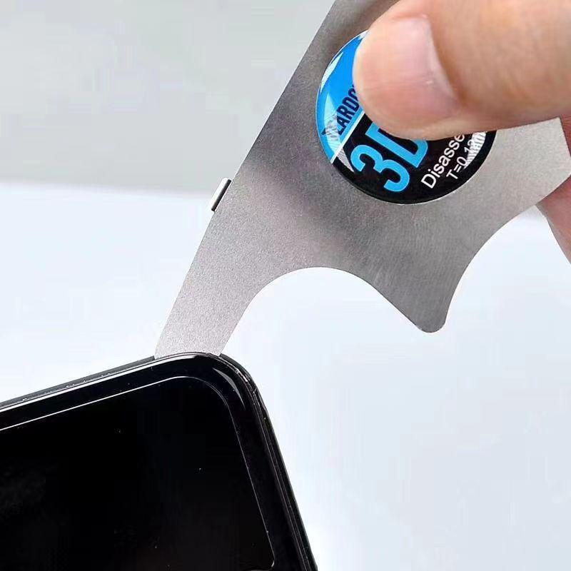 Spudger d'écran LCD de téléphone portable 3D 0,12 mm Ouverture Carte d'ouverture Démontage Outil Carte d'ouverture Acier inoxydable Outil de réparation de téléphone