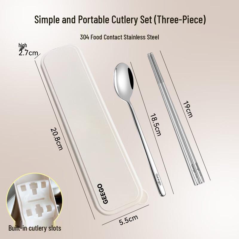 Zhaoran 316 Stainless Steel Chopsticks and Spoon Set
