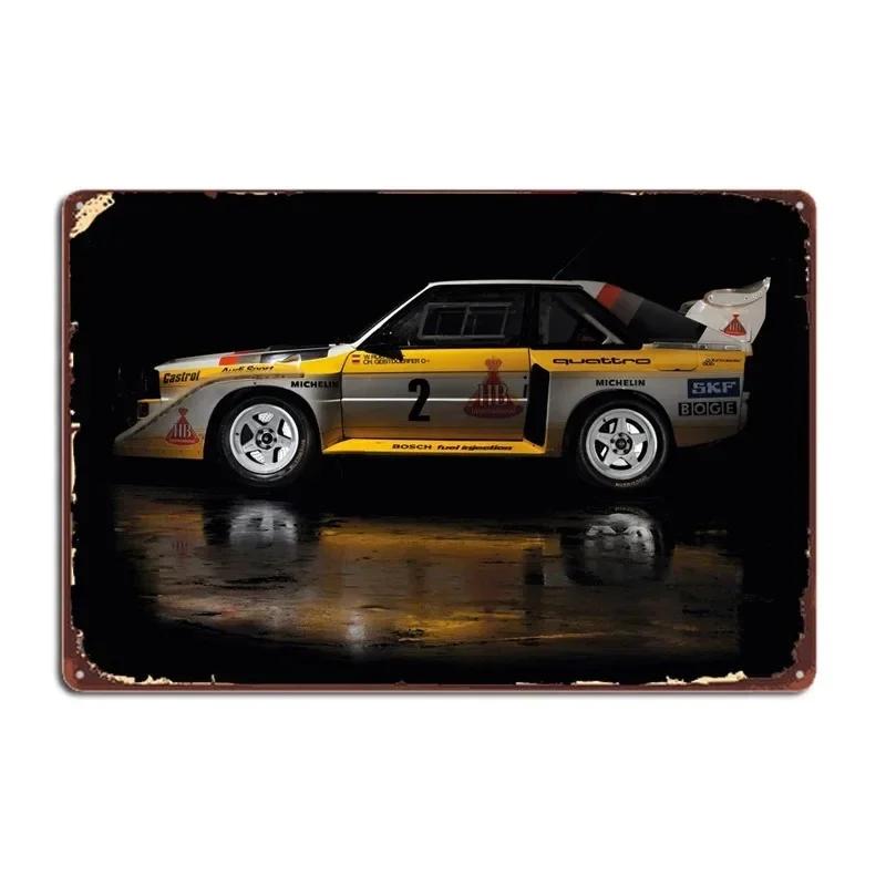 Racerbils 1985 Tävlings Rally Metallplåtsskylt Vintage Bilaffisch Dekorativ Väggplatta Järnplåt Målade Skyltar Garage Heminredning