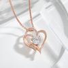 Women Necklace Rhinestone Hollow Heart Pendant Neck Decoration Jewelry Adjustable Prom Party Dating Clavicle Necklace