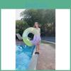 New Ins Style Adult Inflatable Glitter Swim Ring With Backrest Pvc Material