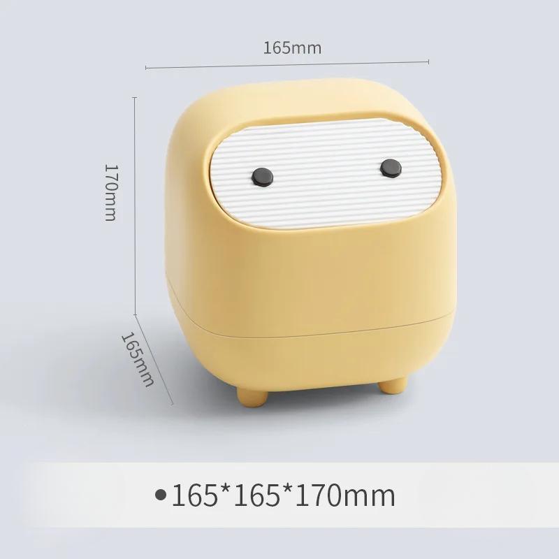 Malý odpadkový koš Papírový koš Kontrastní barva Mini Roztomilý Dvouvrstvý Tlačítkový Malý Odpadkový koš Stolní úložný nástroj Odpadkový koš